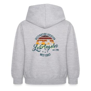 Destination Los Angeles - Sweat à capuche Enfant - gris clair chiné - Dos - AI Model Kid Female (0cm)