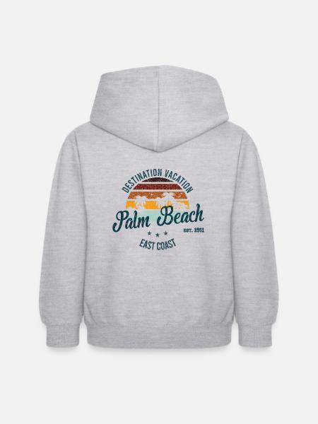 Urlaubsziel Palm Beach - Kinder Hoodie - Hellgrau meliert