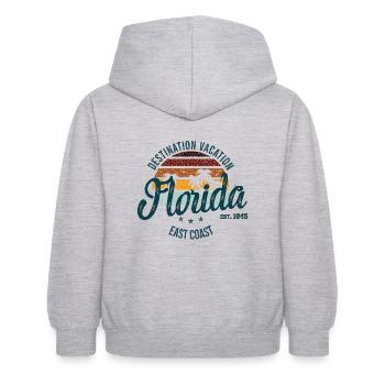 Destination de vacances Floride - Sweat à capuche Enfant - gris clair chiné - Dos - AI Model Kid Female (0cm)