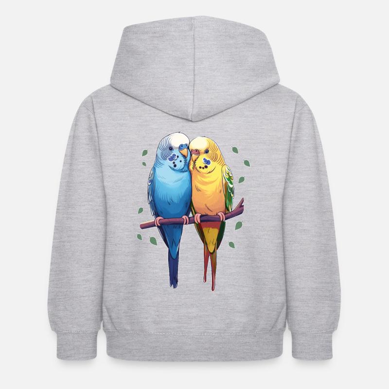 Budgies - Sweat à capuche Enfant - gris clair chiné