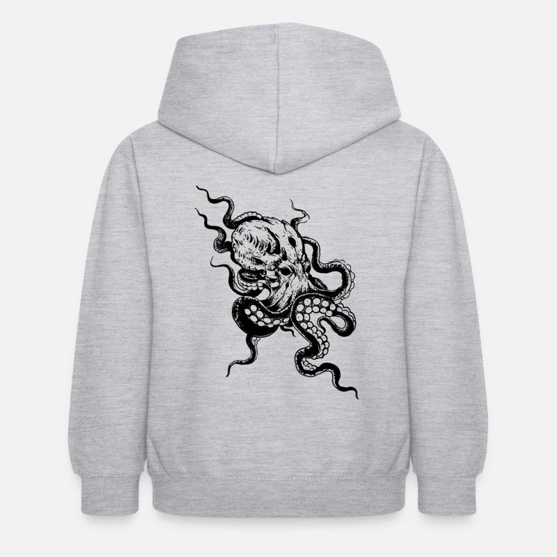 PIEUVRE - Sweat à capuche Enfant - gris clair chiné