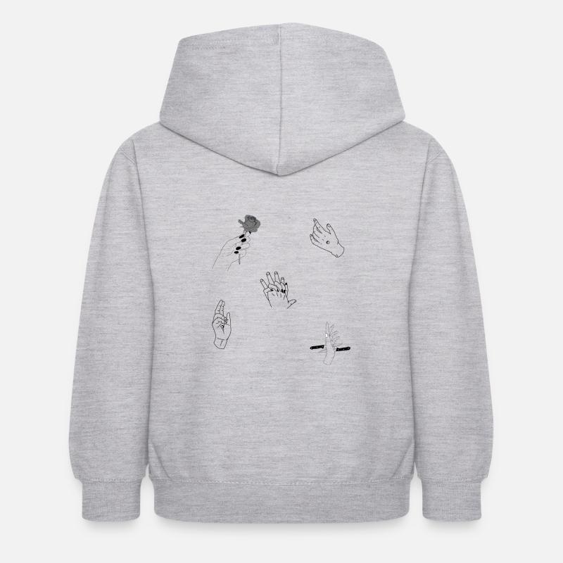 Hands composition 2 - Kids Hoodie - light heather grey