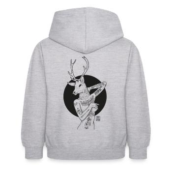 Outline deer woman - Kids Hoodie - light heather grey - Back - AI Model Kid Female (0cm)