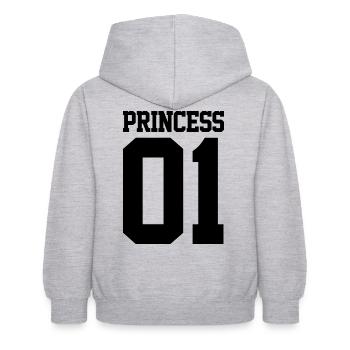 Prinzessin 01 - Kinder Hoodie - Hellgrau meliert - Hinten - AI Model Kid Female (0cm)