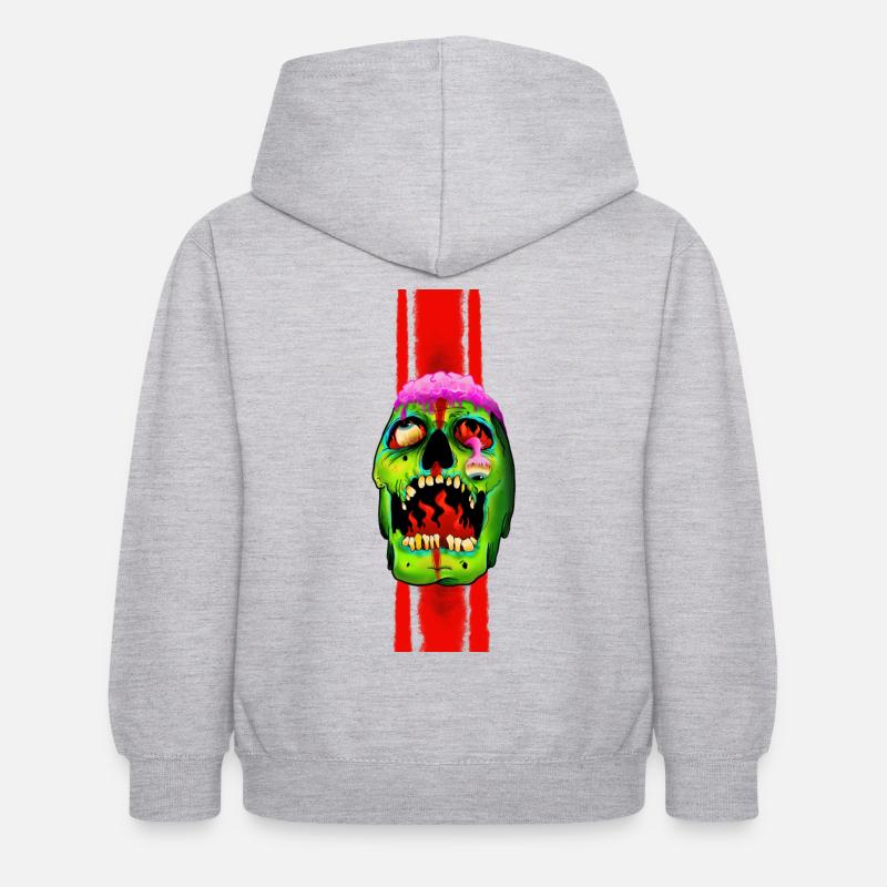crâne - Sweat à capuche Enfant - gris clair chiné