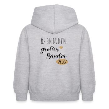 I'll soon be a big brother | Brother 2022 - Kids Hoodie - light heather grey - Back - AI Model Kid Female (0cm)