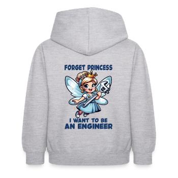 Vergiss Fee und Prinzessin - ich bin Ingenieur - Kinder Hoodie - Hellgrau meliert - Hinten - AI Model Kid Female (0cm)