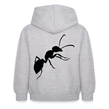 Ameise - Kinder Hoodie - Hellgrau meliert - Hinten - AI Model Kid Female (0cm)
