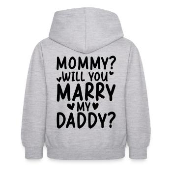 Mama Willst du meinen Papa verehren - Kinder Hoodie - Hellgrau meliert - Hinten - AI Model Kid Female (0cm)