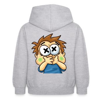 Des maux - Sweat à capuche Enfant - gris clair chiné - Dos - AI Model Kid Female (0cm)