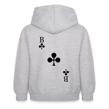 Kreuzbube Jeu de cartes à jouer Cross Jack Costume - Sweat à capuche Enfant - gris clair chiné - Dos - AI Model Kid Female (0cm)