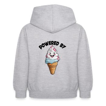 Laughing Ice Cream Cone Funny Ice Cream Design Saying - Kids Hoodie - light heather grey - Back - AI Model Kid Female (0cm)