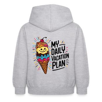 mein täglicher Plan Eis Essen bunte Eistüte - Kinder Hoodie - Hellgrau meliert - Hinten - AI Model Kid Female (0cm)