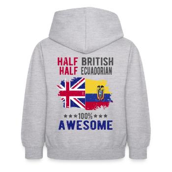 Halb Brite Halb Ecuadorianer - Kinder Hoodie - Hellgrau meliert - Hinten - AI Model Kid Female (0cm)
