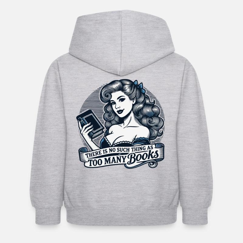 Retro bog Pigebog design til hyppige læsere - Hoodie til børn - lysegrå meleret