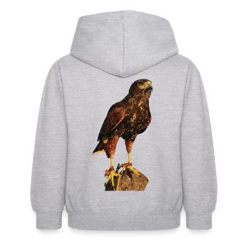 Aguililla rougeâtre - Sweat à capuche Enfant - gris clair chiné - Dos - AI Model Kid Female (0cm)