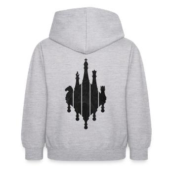 SCHACH SCHACHSPIEL - Kinder Hoodie - Hellgrau meliert - Hinten - AI Model Kid Female (0cm)