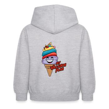 Laughing Ice Cream Cone Funny Ice Cream Design Saying - Kids Hoodie - light heather grey - Back - AI Model Kid Female (0cm)
