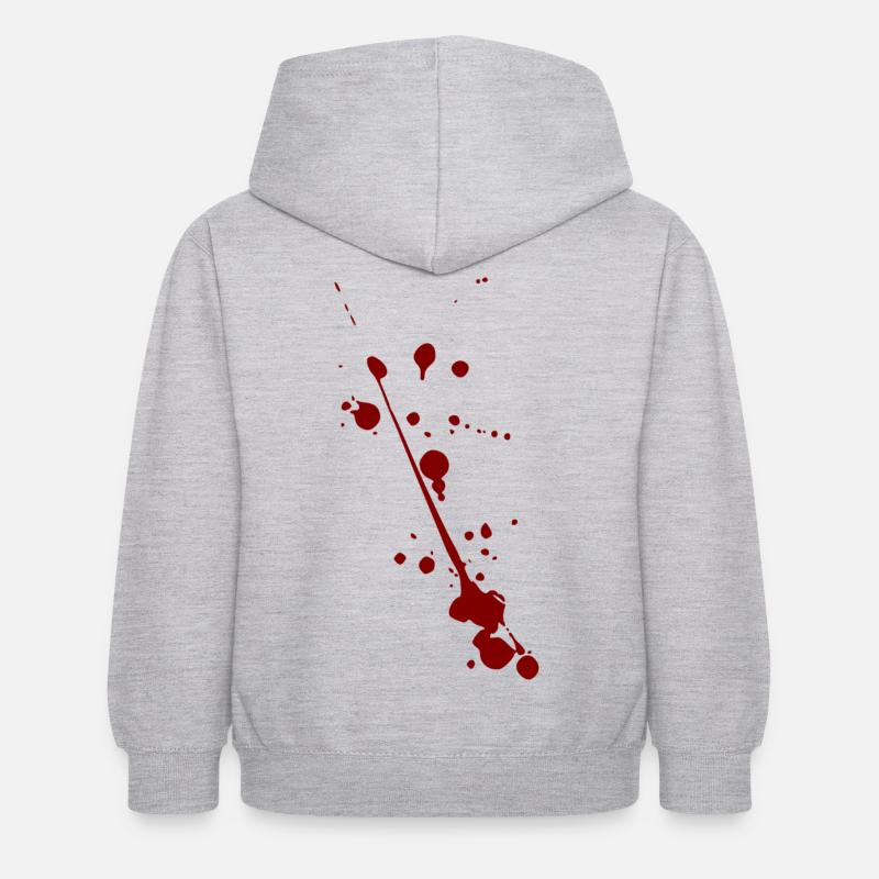Tâches de sang - Sweat à capuche Enfant - gris clair chiné
