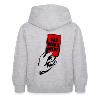 FUSSBALL ROTE KARTE FOUL PLATZVERWEIS FUßBALL - Kinder Hoodie - Hellgrau meliert - Hinten - AI Model Kid Female (0cm)