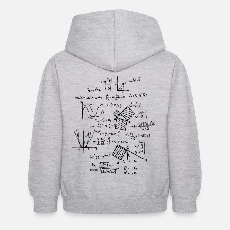 Mathématiques Mathématiques Mathématiciens Formules mathématiques - Sweat à capuche Enfant - gris clair chiné
