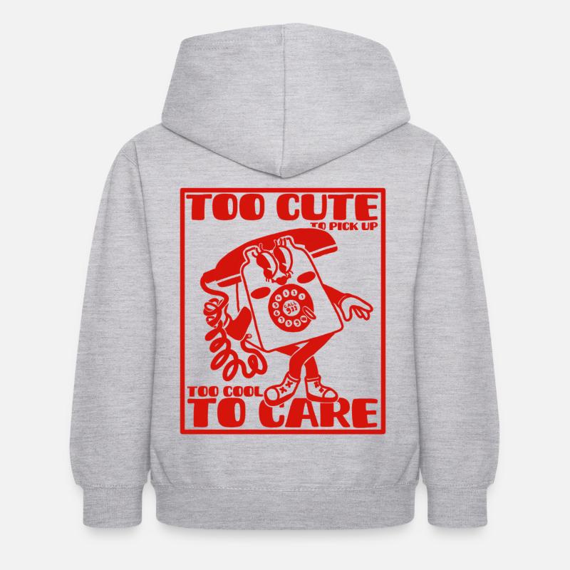 trop mignonne pour décrocher le téléphone - Sweat à capuche Enfant - gris clair chiné