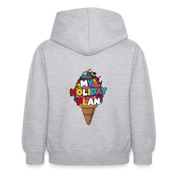 Lustiges Eiscreme Design und Spruch - Kinder Hoodie - Hellgrau meliert - Hinten - AI Model Kid Female (0cm)