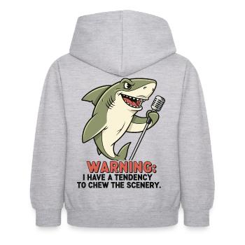Requin de scène - Sweat à capuche Enfant - gris clair chiné - Dos - AI Model Kid Female (0cm)