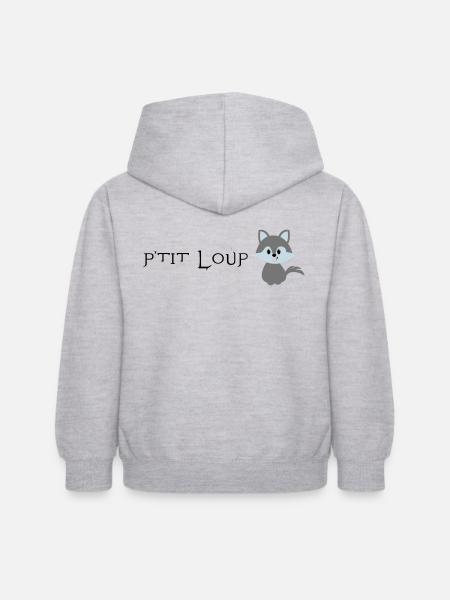 P'tit Loup - Sweat à capuche Enfant - gris clair chiné