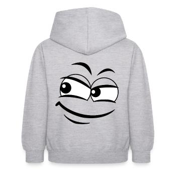 Freches Grinsen - Kinder Hoodie - Hellgrau meliert - Hinten - AI Model Kid Female (0cm)