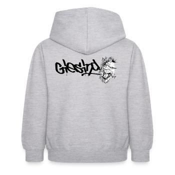 Giesing // Lion - Kids Hoodie - light heather grey - Back - AI Model Kid Female (0cm)