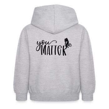 You Matter Butterfly Ptsd Bipolar Mental Health - Kids Hoodie - light heather grey - Back - AI Model Kid Female (0cm)