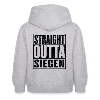 Direkt Outta Siegen - Kinder Hoodie - Hellgrau meliert - Hinten - AI Model Kid Female (0cm)
