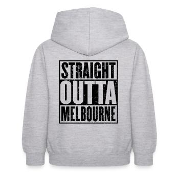 Straight Outta Melbourne - Sweat à capuche Enfant - gris clair chiné - Dos - AI Model Kid Female (0cm)