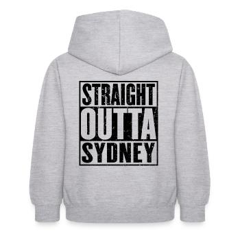 Straight Outta Sydney - Sweat à capuche Enfant - gris clair chiné - Dos - AI Model Kid Female (0cm)