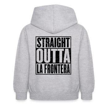 Straight Outta La Frontera - Sweat à capuche Enfant - gris clair chiné - Dos - AI Model Kid Female (0cm)