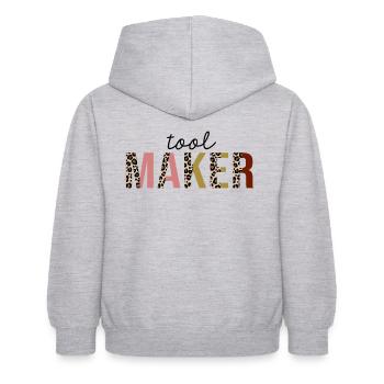Tool Maker Leopard Print Drôle - Sweat à capuche Enfant - gris clair chiné - Dos - AI Model Kid Female (0cm)