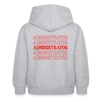 Administrateur Admin Appréciation administrative - Sweat à capuche Enfant - gris clair chiné - Dos - AI Model Kid Female (0cm)