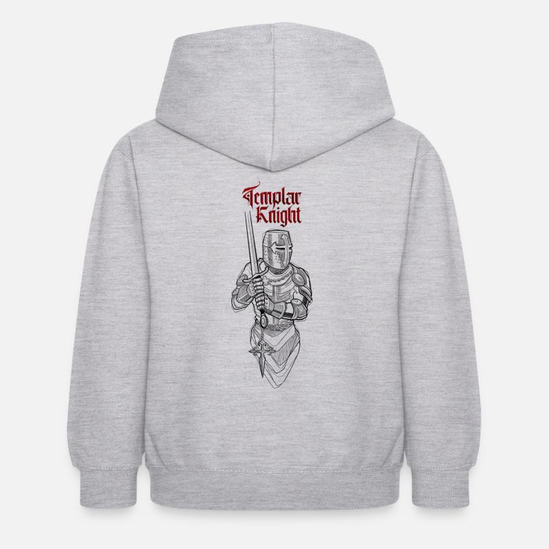 Templar Knight - Sweat à capuche Enfant - gris clair chiné