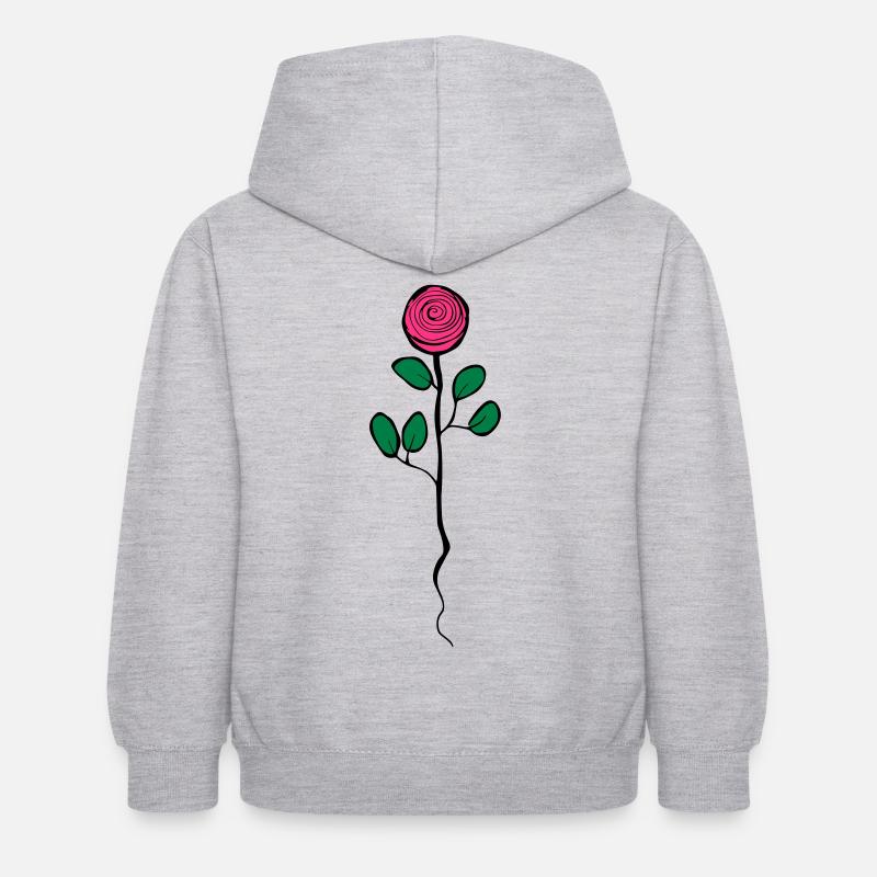 Rose - Kinder Hoodie - Hellgrau meliert