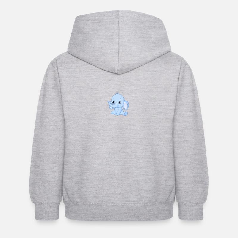 Elephants - Sweat à capuche Enfant - gris clair chiné