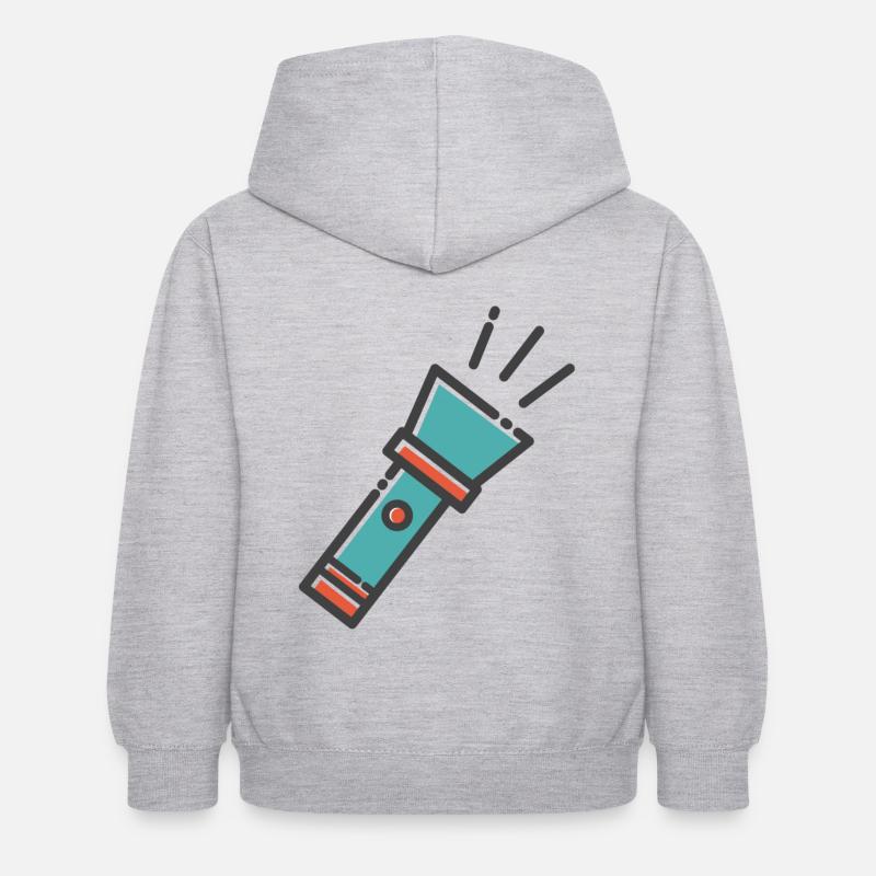 flashlight - Kids Hoodie - light heather grey