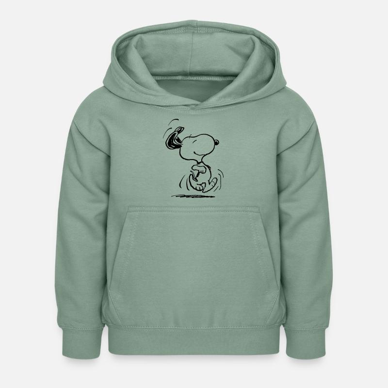 Peanuts Snoopy En Hâte - Sweat à capuche Enfant - vert-de-gris