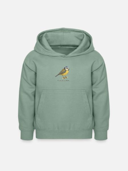 Blaumeise - Kinder Hoodie - Graugrün