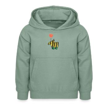 Janosch Tigerente mit Herz - Kinder Hoodie - Graugrün - Vorne - AI Model Kid Female (0cm)
