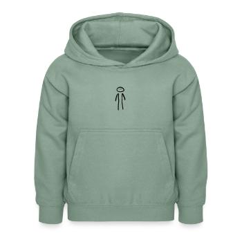 Man Standing - Kids Hoodie - steel green - Front - AI Model Kid Female (0cm)