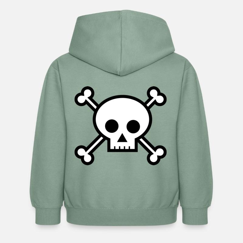 crâne - Sweat à capuche Enfant - vert-de-gris