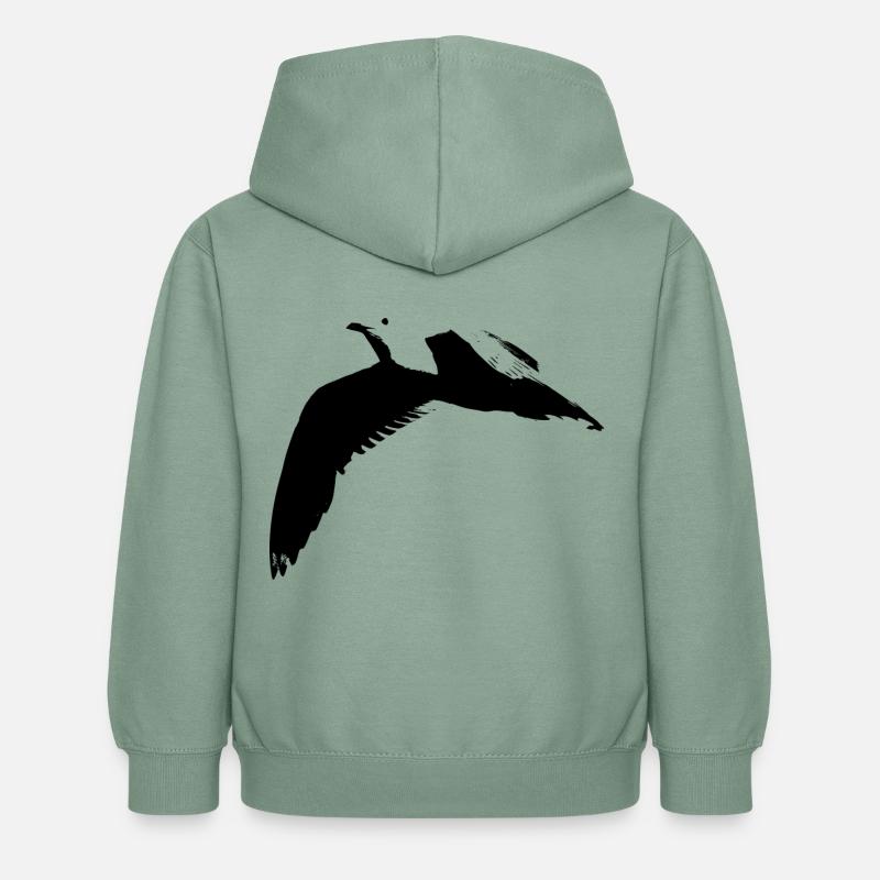 Möwe - Kinder Hoodie - Graugrün