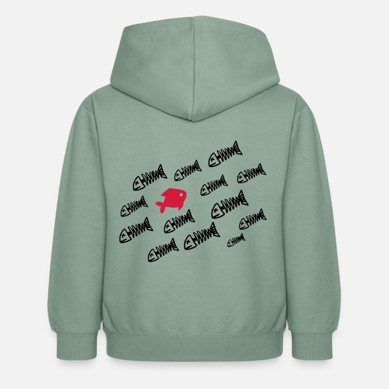 DEADFISH - Sweat à capuche Enfant - vert-de-gris