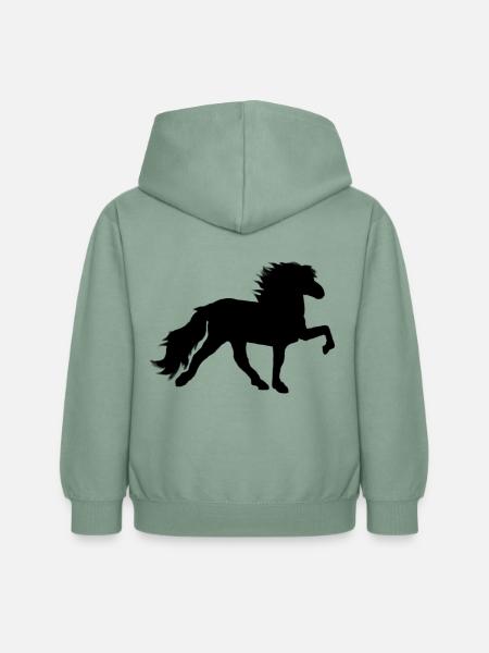 Tölter schwarz - Kinder Hoodie - Graugrün